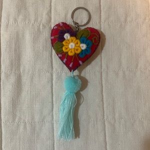 Embroidered Heart Key Chain